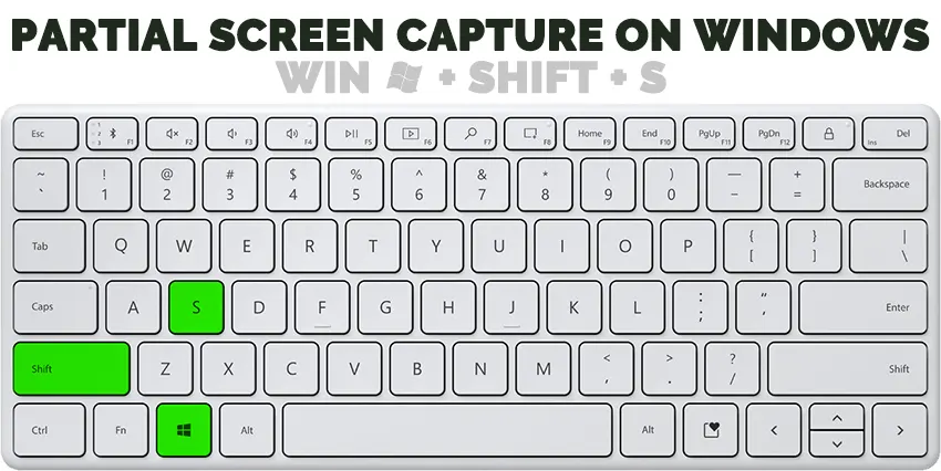 Capture a partial screenshot on Windows