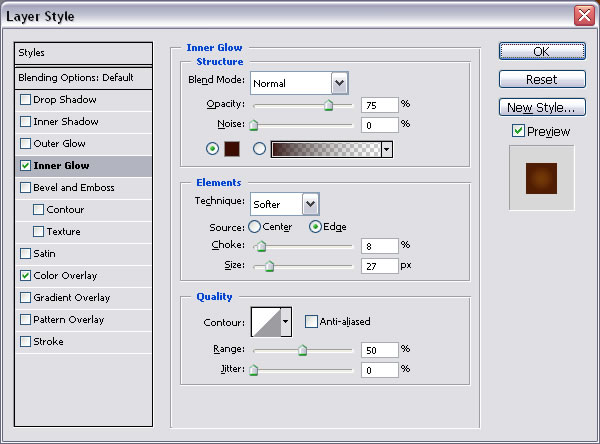 chocolate-tablet-effect tutorial intermediary image