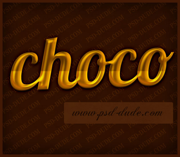  effet de texte Photoshop chocolat 