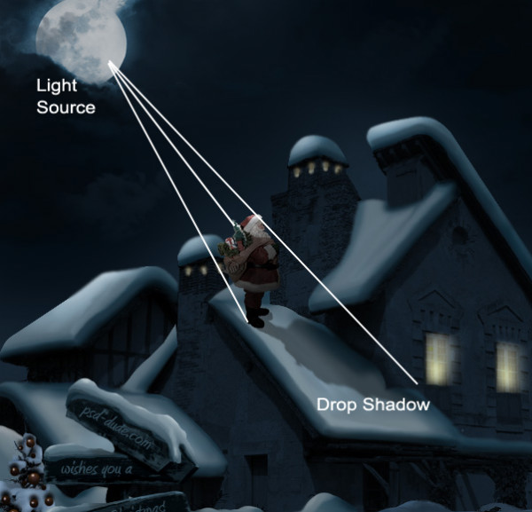 How To Add Moonlight Shadows For Santa Claus On The House