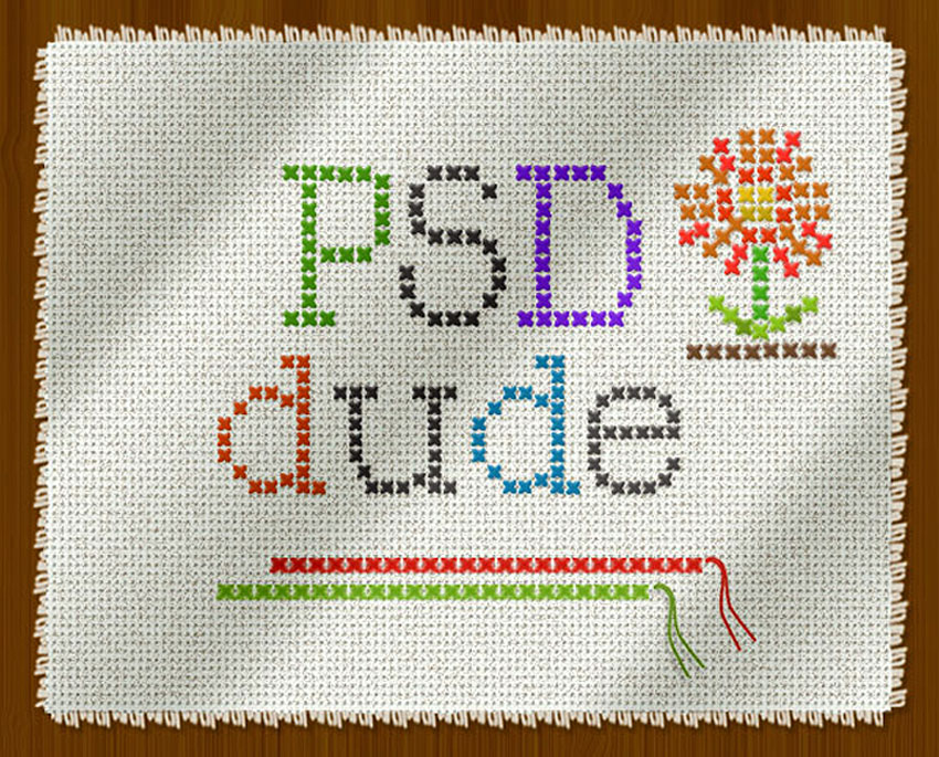 cross stitch photoshop text