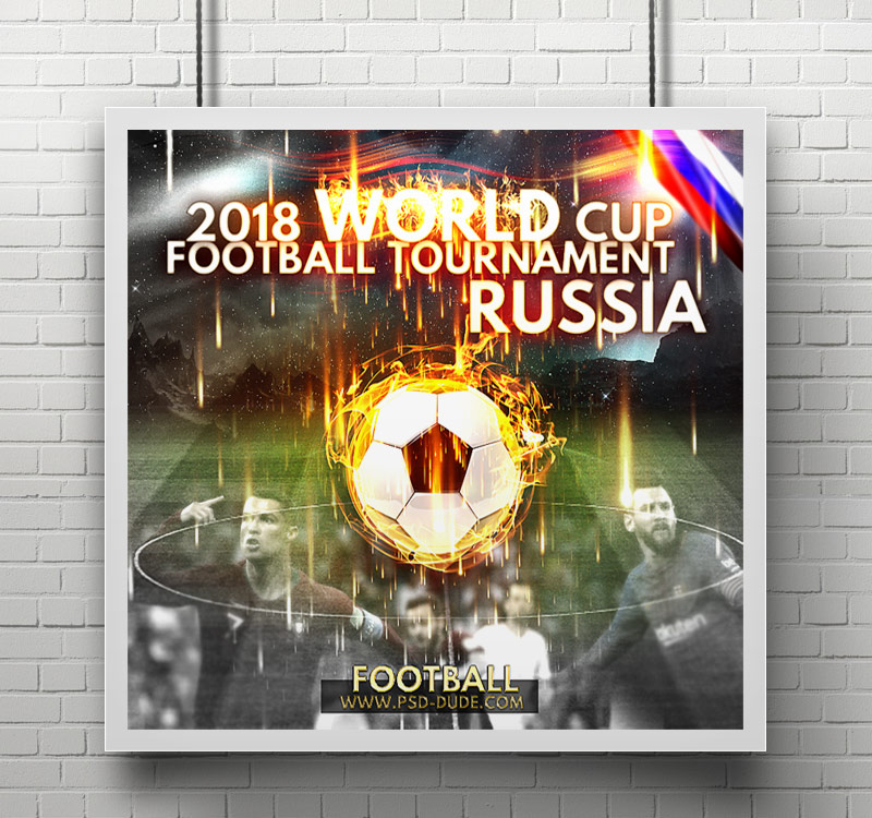 soccer sport poster mockup in photoshop