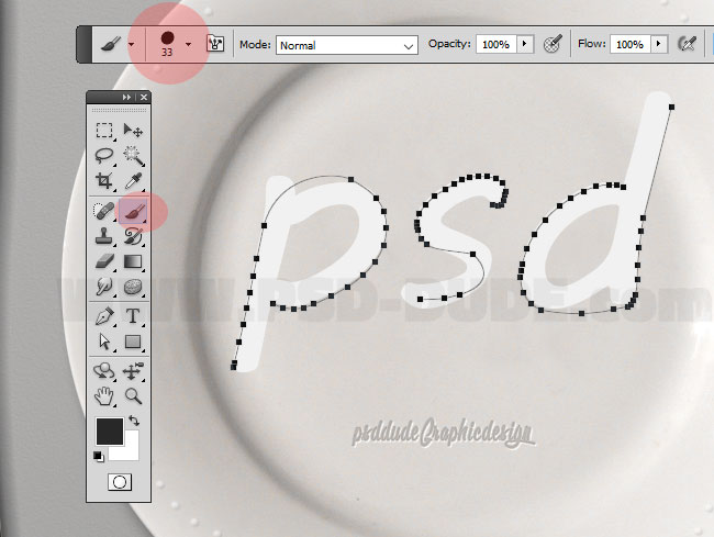 photoshop choose brush for stroking work path