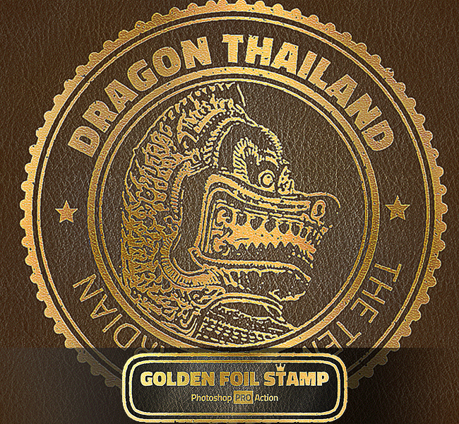 golden foil stamp photoshop action