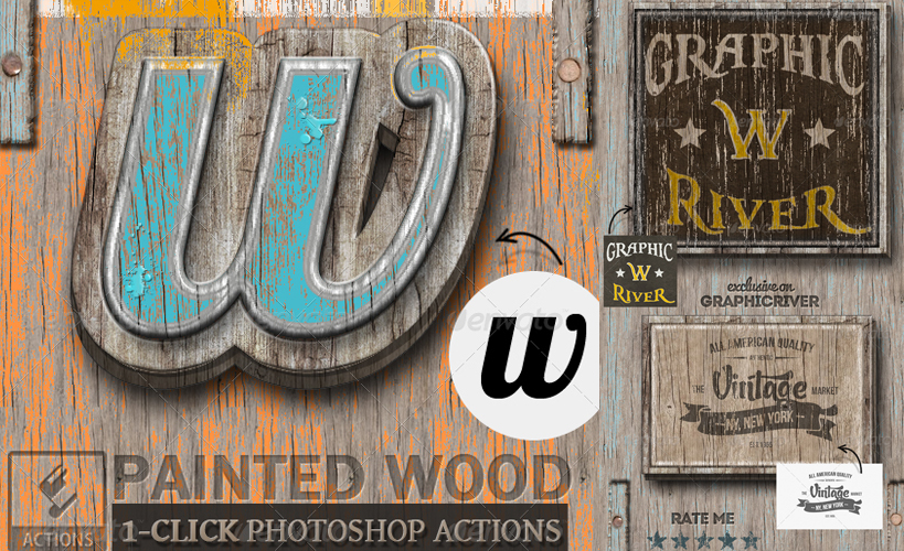 Painted Wood Photoshop Style Actions
