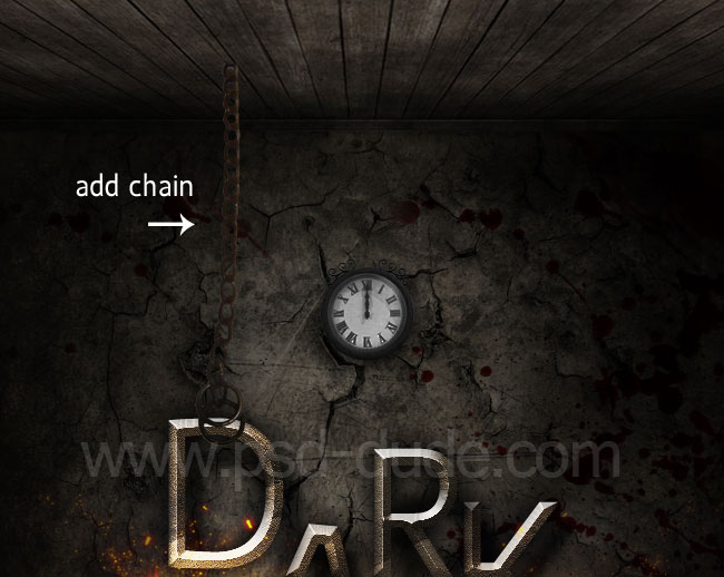 Add metal chain to gothic metal text effect