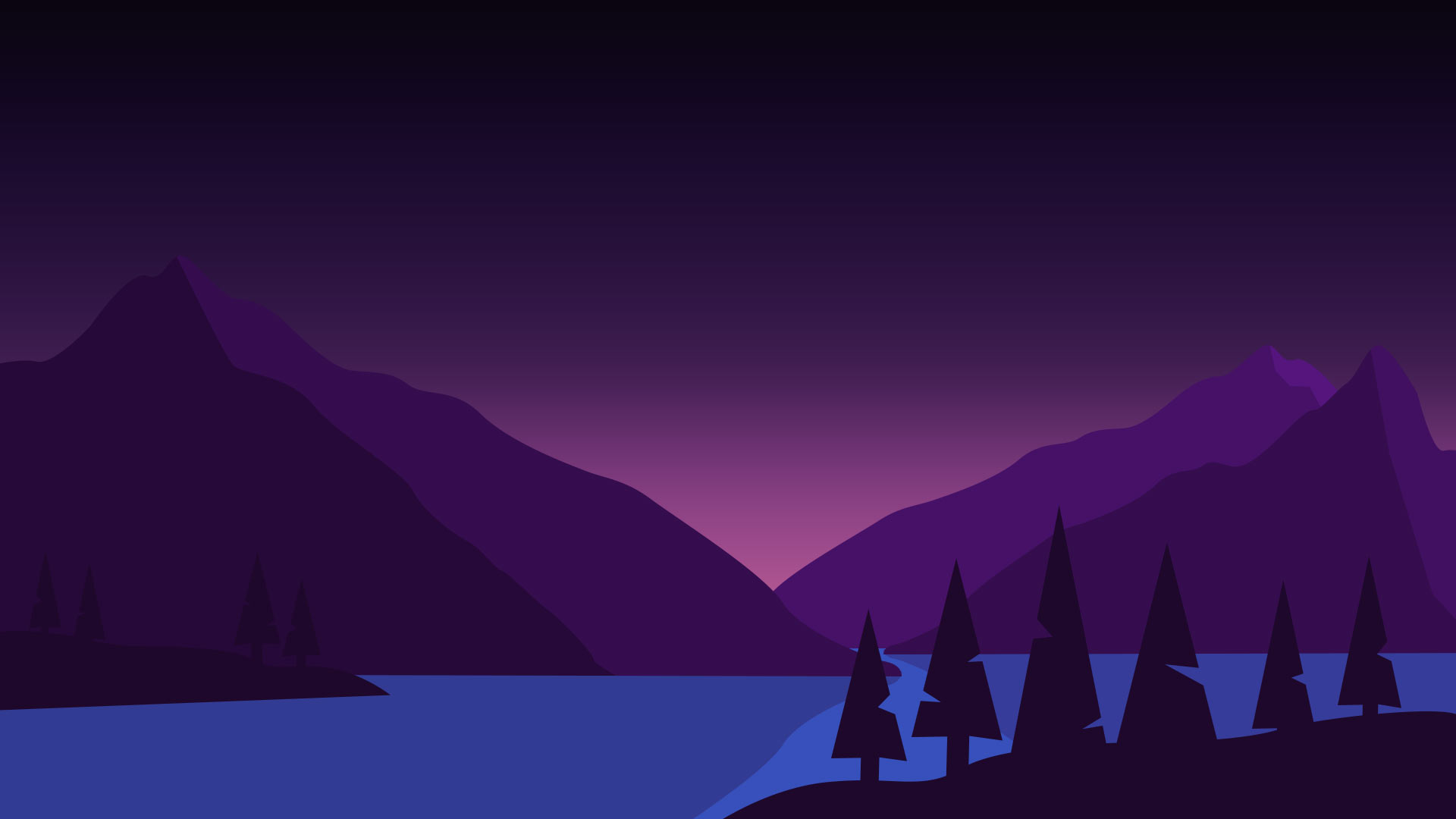 draw vector trees and vector island silhouette