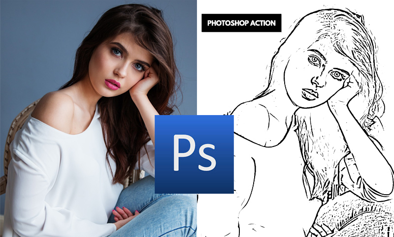 Line Drawing Photoshop Action