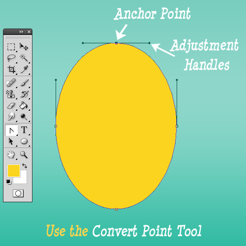 How To Use The Convert Point Tool In Photoshop To Adjust Ellipse Shape