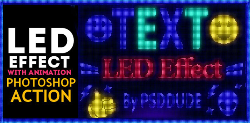 LED Photoshop Effect Action (Animated)