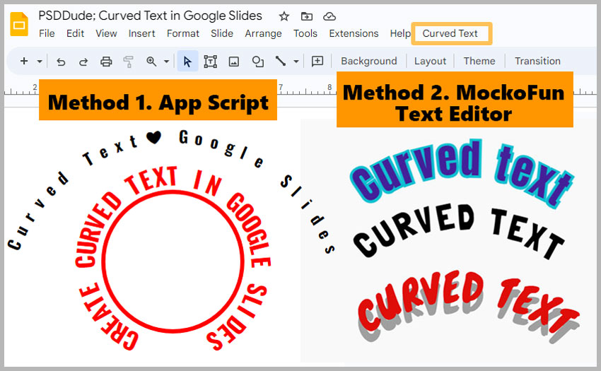 How to Curve Text in Google Slides