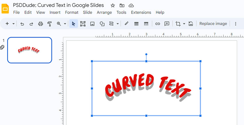 How to Curve Text in Google Slides