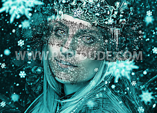 Add Glitter Texture To Create An Ice Effect Makeup In Photoshop