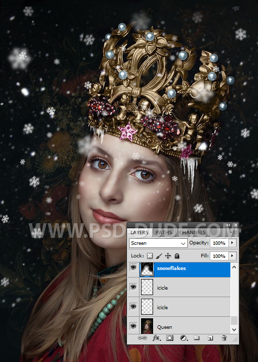 Adding Snow Overlay To An Image Using Photoshop