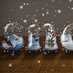 Christmas Snow And Glass Text Effect Photoshop Tutorial