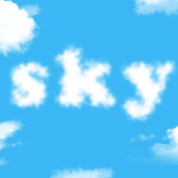 Clouds Text in Photoshop