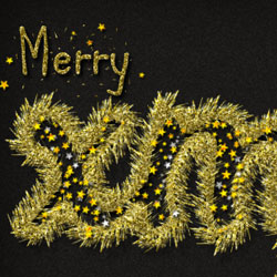 Golden Tinsel Christmas Text Effect in Photoshop