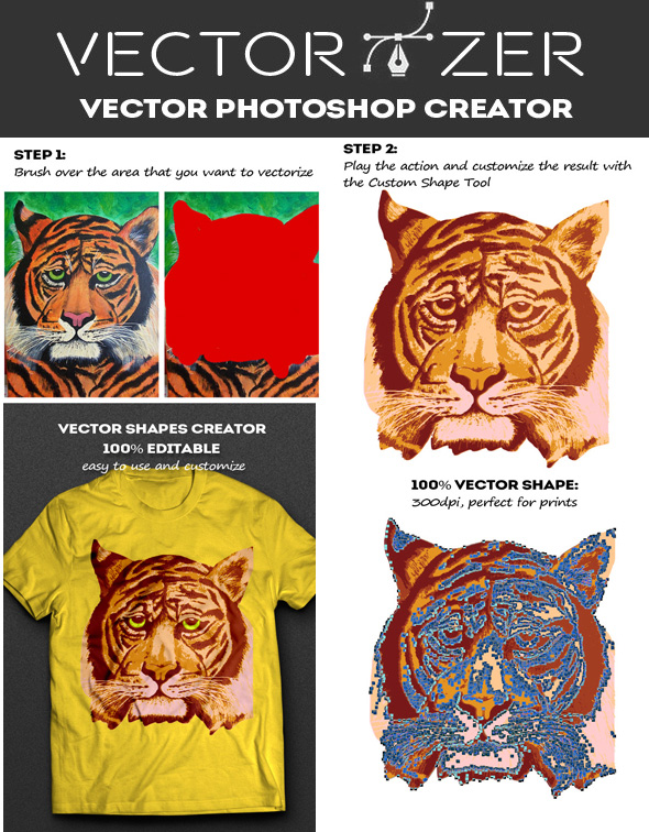 Convert JPG to Vector Photoshop Action