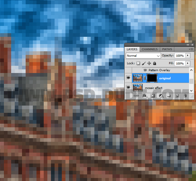 Pixel Photo Effect in Photoshop with Mosaic Filter - Photoshop tutorial