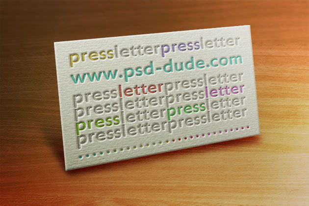 Letterpress Business Card Template in Photoshop