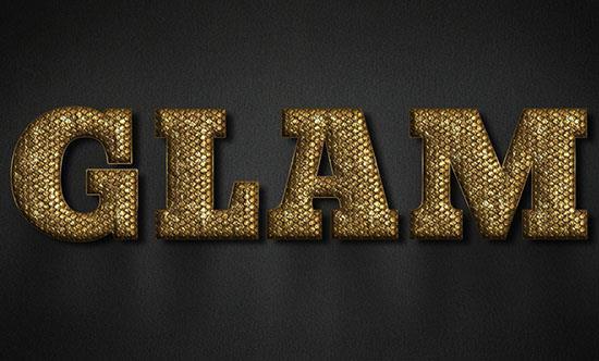 Glamour gold text effect free psd download