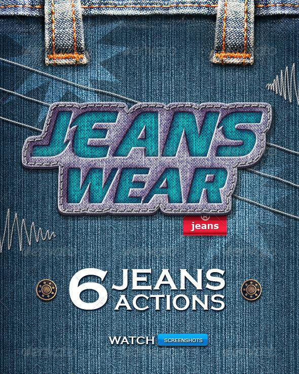 Jeans Stripe Stitch Photoshop Action with Sewing Elements
