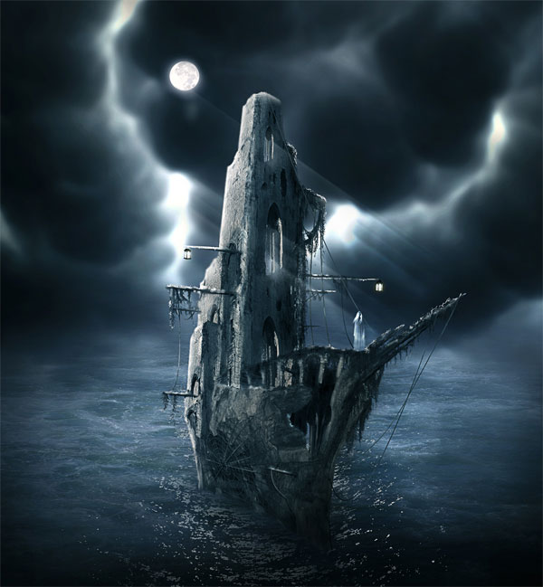 Horror Ghost Ship Photoshop Manipulation Tutorial