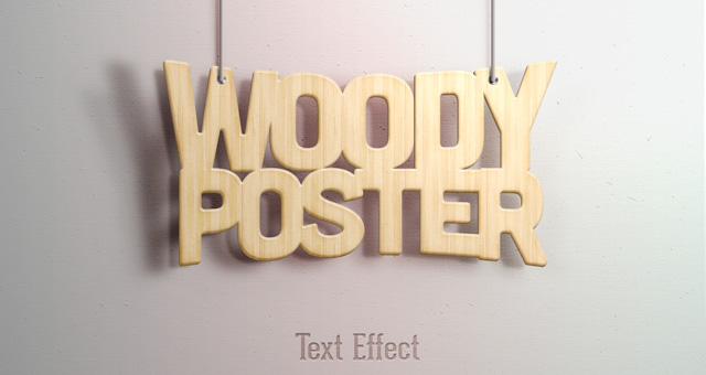 Wood Text PSD Free Download