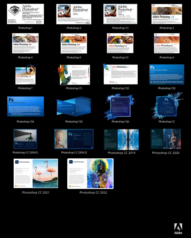 all adobe photoshop splash screens