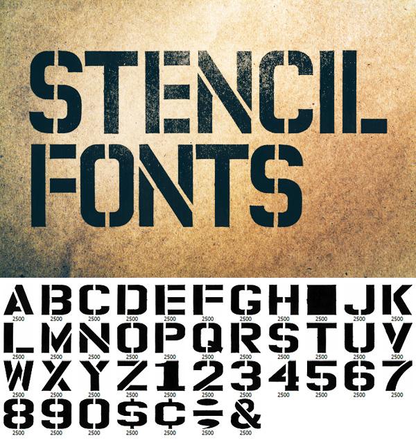 Permanent Market Stencil Fonts by dennytang photoshop resource collected by psd-dude.com from deviantart