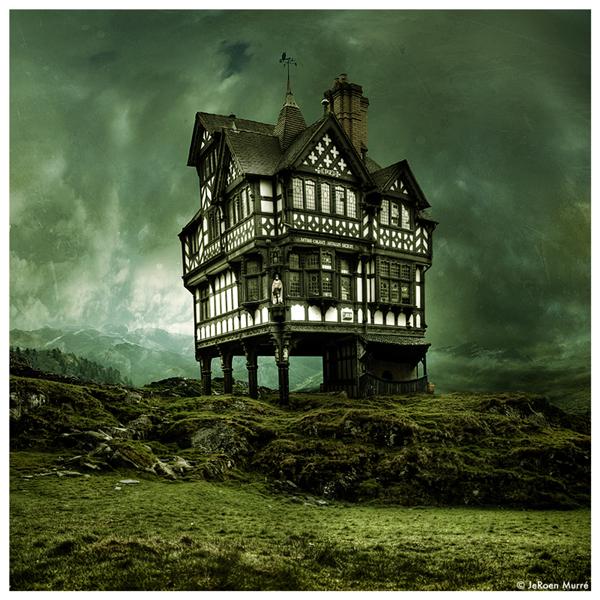 House
on a Hill by JeRoenMurre photoshop resource collected by psd-dude.com from deviantart