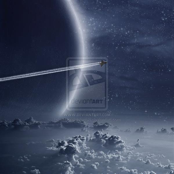 Going To The Moon Photoshop Manipulation