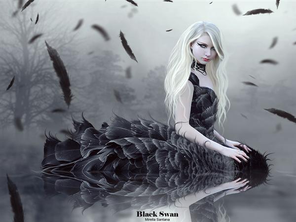 Black Swan by MirellaSantana photoshop resource collected by psd-dude.com from deviantart
