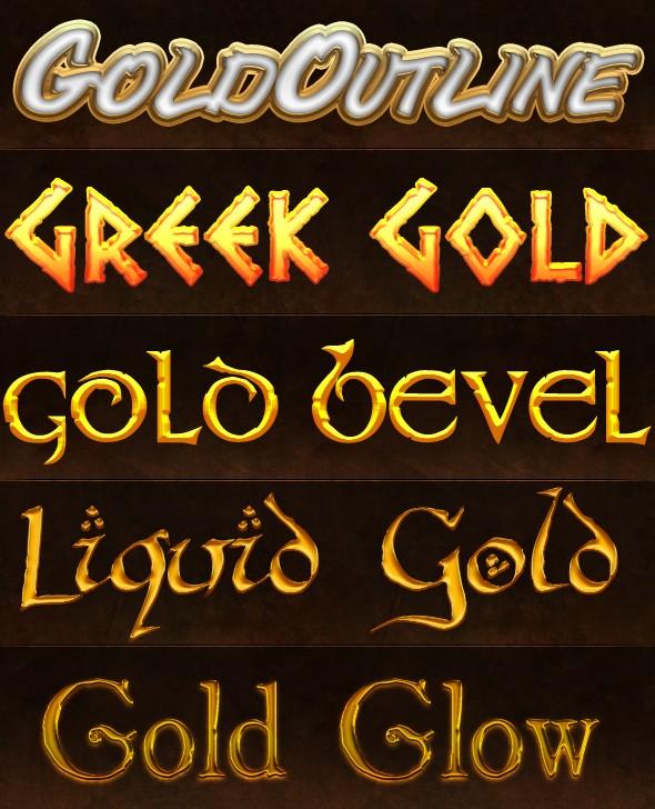 Gold
 styles by AnilCorn photoshop resource collected by psd-dude.com from deviantart