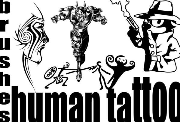 human
tattoo brushes by gli photoshop resource collected by psd-dude.com from deviantart