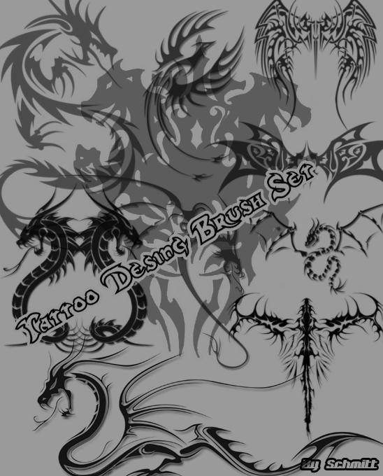 Tattoo
Desing Brush Set by schmitthrp photoshop resource collected by psd-dude.com from deviantart