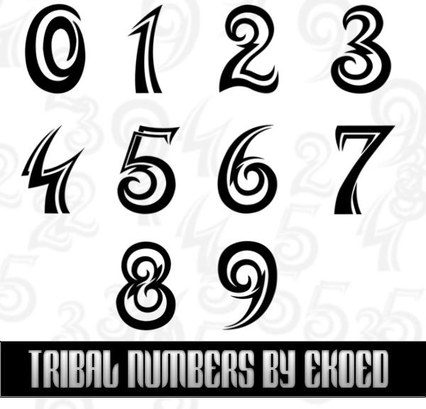 numbers tattoo. Tribal Numbers by ekoed