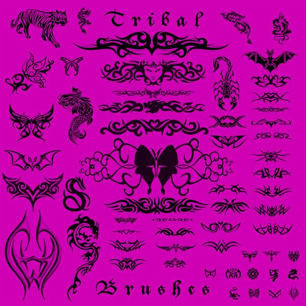 Tribal
Tattoo Brushes by seraphshaw photoshop resource collected by psd-dude.com from deviantart