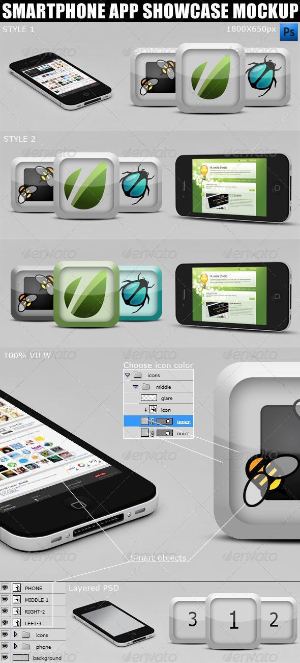 Smartphone app Icon Mockup PSD - Premium