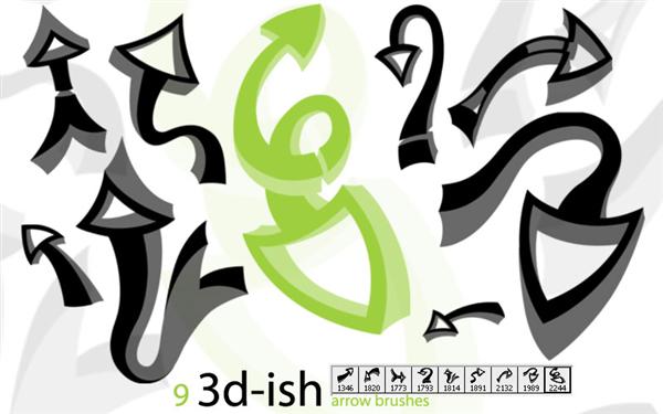 3Dish
 Arrow Brushes by Xernin photoshop resource collected by psd-dude.com from deviantart