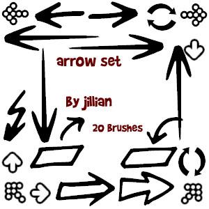Photoshop
 Brush Set Arrows by jillian79 photoshop resource collected by psd-dude.com from deviantart