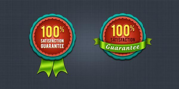 100 satisfaction guarantee Badge Seal PSD Free