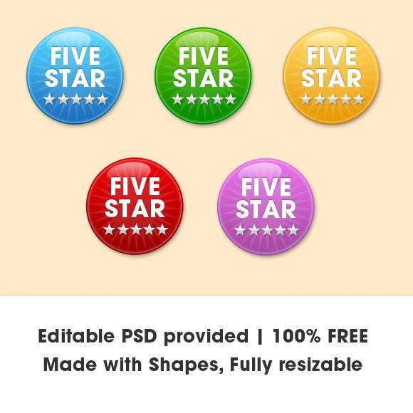 Badge and Button Vector PSD File