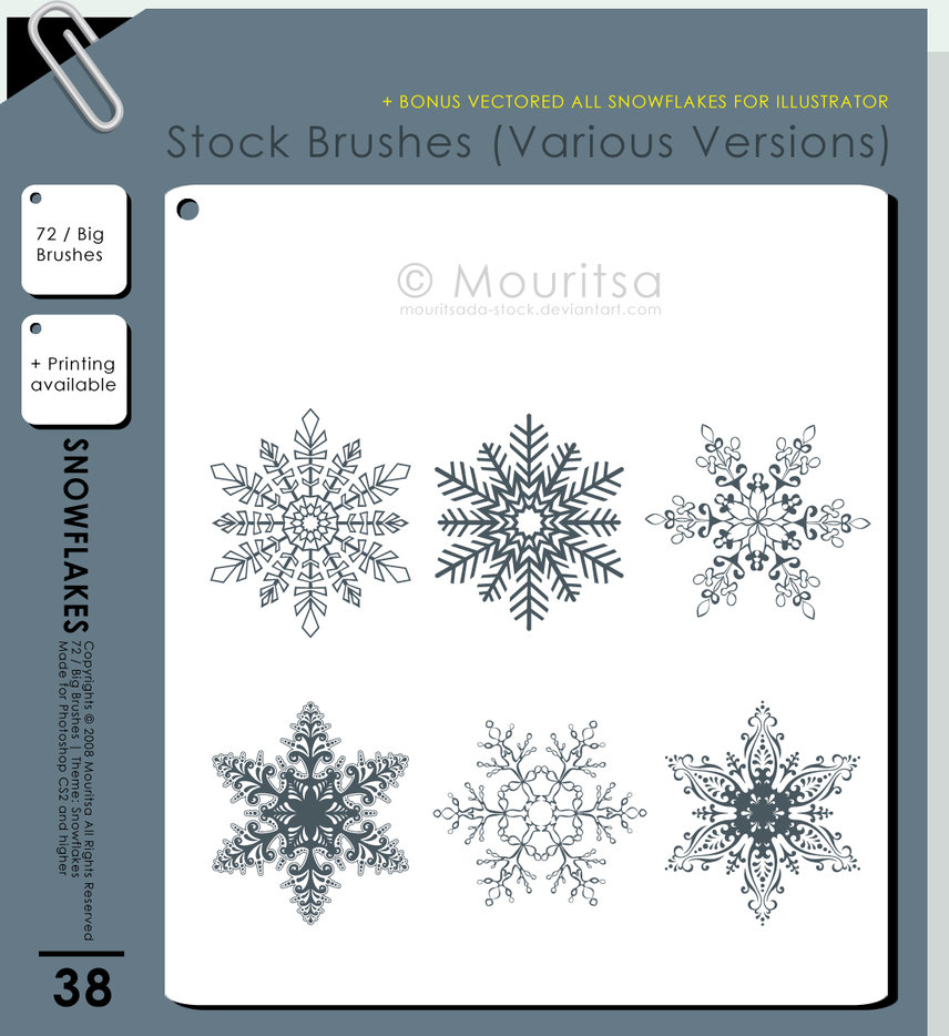 Brush
 Pack Snowflakes by MouritsaDA-Stock photoshop resource collected by psd-dude.com from deviantart