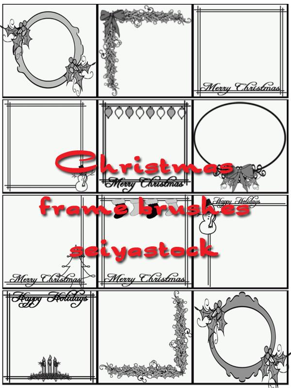 Christmas
 Frame Brushes by seiyastock photoshop resource collected by psd-dude.com from deviantart