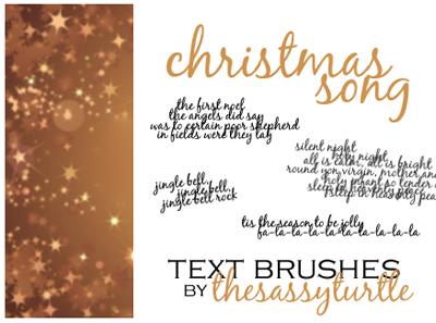 Christmas
 Song Text Brushes by jessiesquash photoshop resource collected by psd-dude.com from deviantart