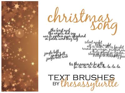 Christmas
 Song Text Brushes by jessiesquash photoshop resource collected by psd-dude.com from deviantart