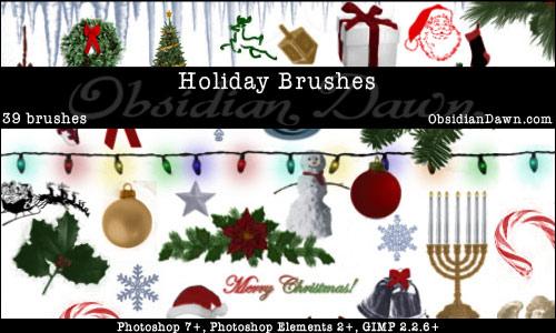 Holiday
 Brushes by redheadstock photoshop resource collected by psd-dude.com from deviantart