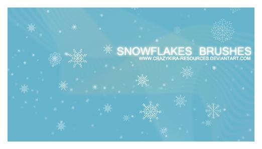 Snowflakes
 Brushes by crazykira-resources photoshop resource collected by psd-dude.com from deviantart