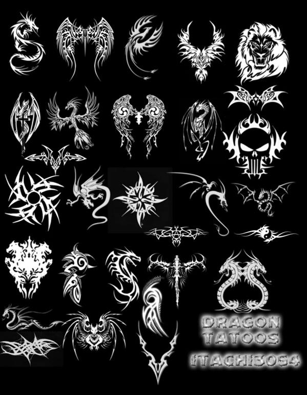Dragon
Tatoo Brushes by itachi3054 photoshop resource collected by psd-dude.com from deviantart